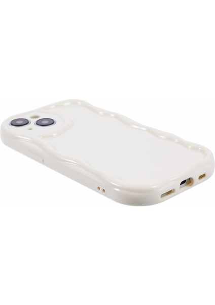 iPhone15 Plus Wavy Edge Case Shockproof Tpu Telefon Kapak-Beyaz Için (Yurt Dışından)