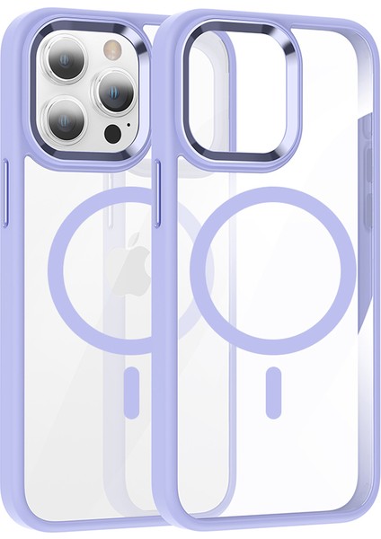 Magsafe Tpu+Pc Telefon Kapak Işık Mor ile Uyumlu iPhone15 Pro Max Manyetik Kılıf Için (Yurt Dışından)
