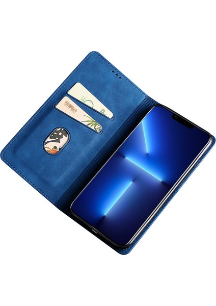 iPhone15 Pro Pu Deri Kart Tutucu Için Telefon Kılıfı Cilt-Touch Damla Geçirmez Stand Kapak Mavisi (Yurt Dışından) indirimleri
