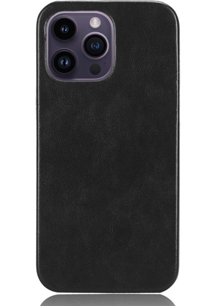 iPhone15 Pro Max Litchi Doku Koruyucu Kılıf Pu Deri Kaplamalı Tpu Akıllı Telefon Kapak Black (Yurt Dışından)