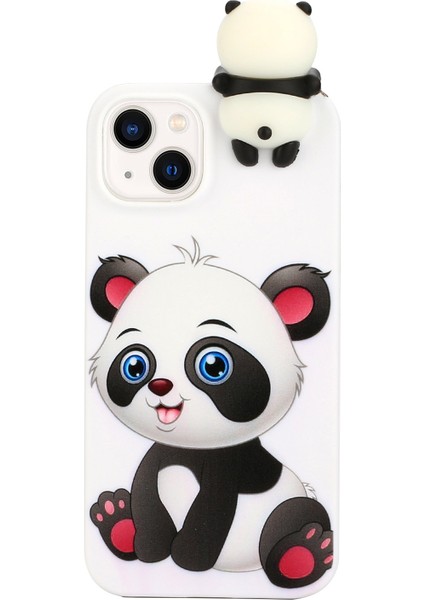 Yx Style Mini Figürü Dekor Telefon Kılıfı iPhone15 Plus Desen Baskı Ince Tpu Telefon Kabuk Panda (Yurt Dışından)