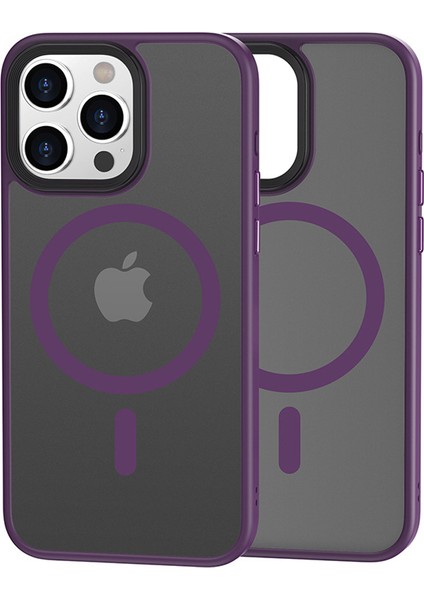 iPhone15 Plus Için Anti Drop Slim Case Plus Mat Cilt Touch Tpu+Pc Telefon Kapağı Magsafe-Purple ile Uyumlu (Yurt Dışından)