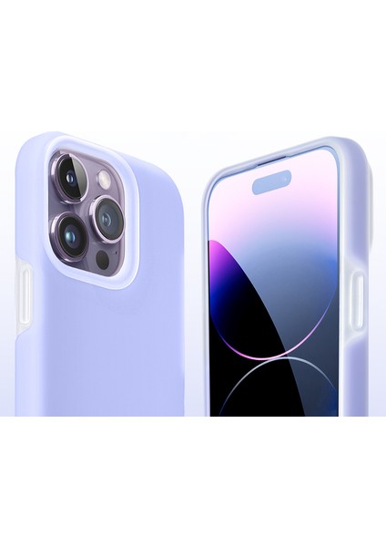 iPhone15 Pro Mikrofiber Astar Sıvı Silikon+Pc Arka Kapak Grey Için Telefon Kılıfı (Yurt Dışından)