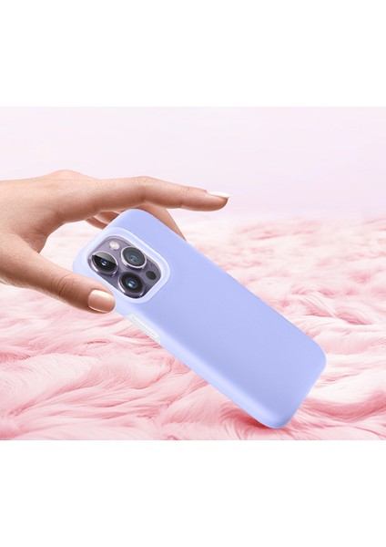 iPhone15 Pro Mikrofiber Astar Sıvı Silikon+Pc Arka Kapak Grey Için Telefon Kılıfı (Yurt Dışından)