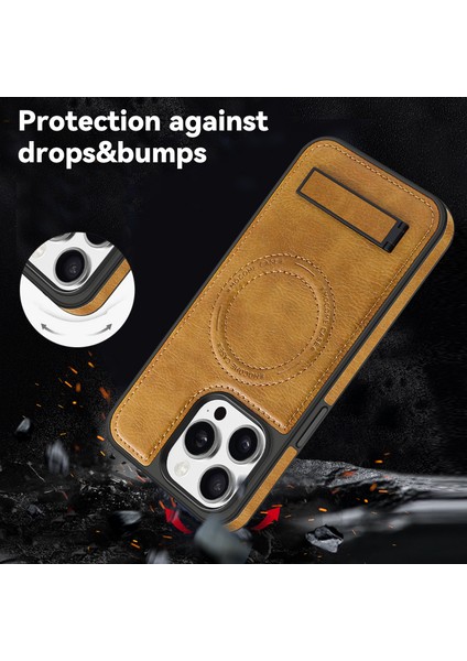 iPhone15 Pro Max Max Mantıcety Telefon Kasası Pu Deri Kapalı Tpu+Pc Kickstand Koruyucu Kapak-Dark Mor (Yurt Dışından) indirimleri