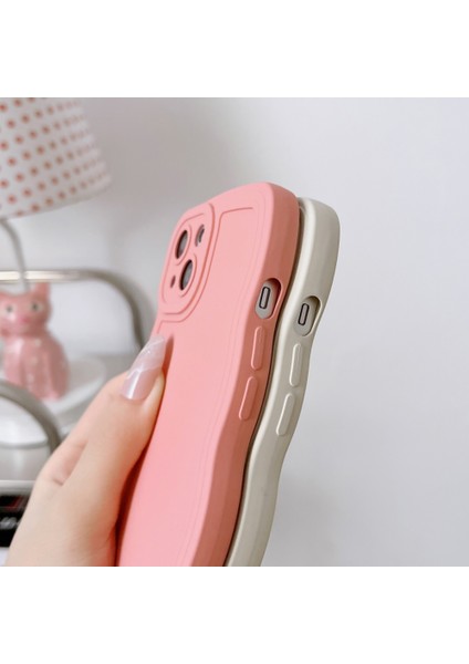 iPhone15 Plus Case Tpu Telefon Kapağı Dalga Şekli Edge Cep Telefonu Kabuk-Beyaz (Yurt Dışından)