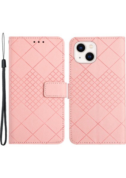 iPhone15 Plus Için Plus Pu Pu Deri Stand Anti-Çizik Telefon Kapak Pembe (Yurt Dışından)