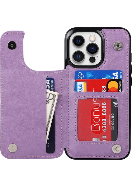 iPhone15 Pro Cep Telefonu Kılıfı Için Baskılı Mandala Çiçek Pu Deri+Tpu Fall Anti-Fall Kapak-Moral (Yurt Dışından)