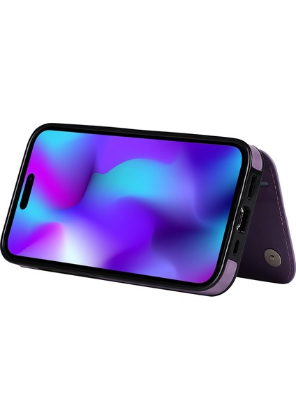 iPhone15 Pro Cep Telefonu Kılıfı Için Baskılı Mandala Çiçek Pu Deri+Tpu Fall Anti-Fall Kapak-Moral (Yurt Dışından)