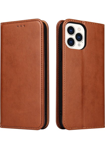 iPhone15 Pro Case Manyetik Otomatik Kapanış Pu Deri Telefon Kapak Kılıfı (Yurt Dışından)