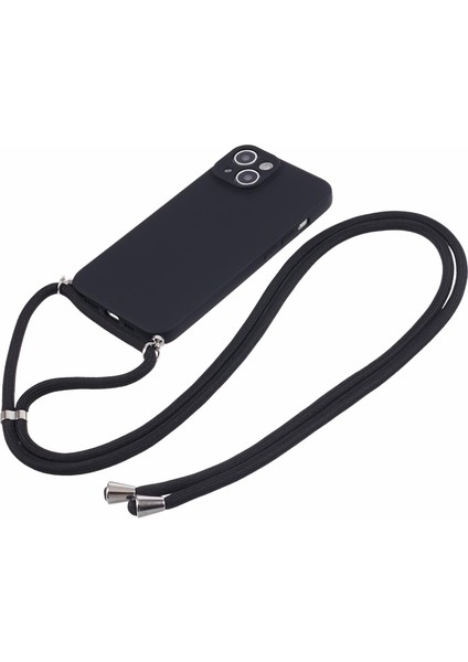 iPhone15 Plus Plus Telefon Kasası, Long Lanyard-Black ile Tpu Anti Tpu Kapağı (Yurt Dışından)