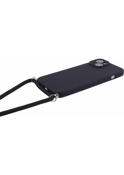 iPhone15 Plus Plus Telefon Kasası, Long Lanyard-Black ile Tpu Anti Tpu Kapağı (Yurt Dışından)