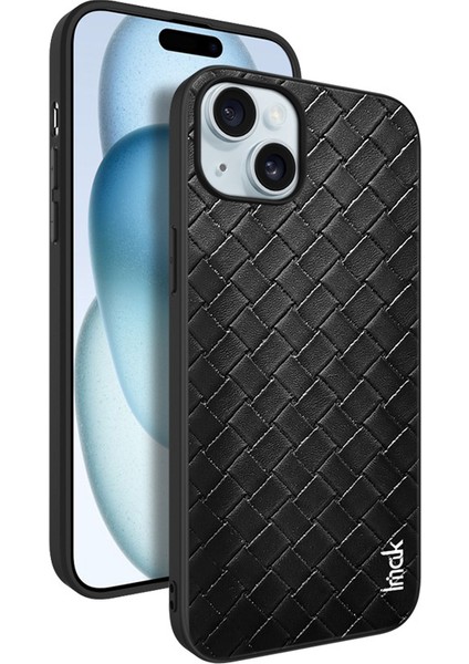 iPhone15 Plus Kılıf Anti-Çizgi Pu Deri+Pc+Tpu Telefon Kapak Dokunma Dokusu (Yurt Dışından)