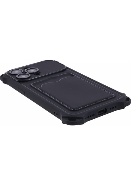 iPhone15 Pro Max Case Bırak-Kötü Tpu Kart Yuvası Telefon Kapağı (Hassas Kesim) -Black (Yurt Dışından)