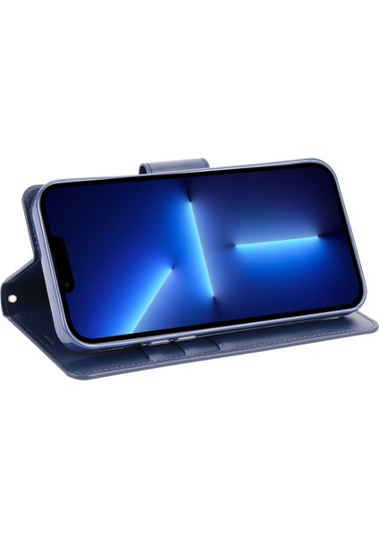 Hanman Mill Serisi Için iPhone15 Pro Max Slim Fit Pu Deri Kabuk Stand Kapağı Cep Telefon Kılıfı Cüzdan Sapfire (Yurt Dışından) fiyatları