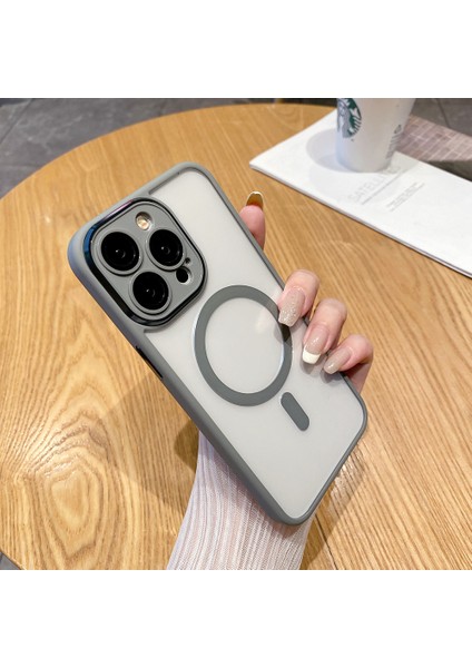 iPhone15 Pro Max Için Magsafe-Green ile Uyumlu Tpu+Pc Telefon Kapağı (Yurt Dışından)