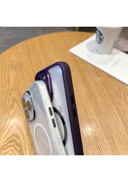 iPhone15 Pro Max Için Magsafe-Green ile Uyumlu Tpu+Pc Telefon Kapağı (Yurt Dışından)