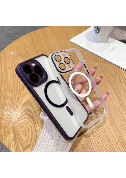 iPhone15 Pro Max Için Magsafe-Green ile Uyumlu Tpu+Pc Telefon Kapağı (Yurt Dışından)