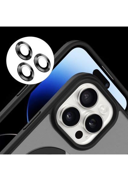 iPhone15 Pro Max Kickstand Case Cam Lens Koruyucu Telefon Kapağı Magsafe-Sapphire ile Uyumlu (Yurt Dışından)