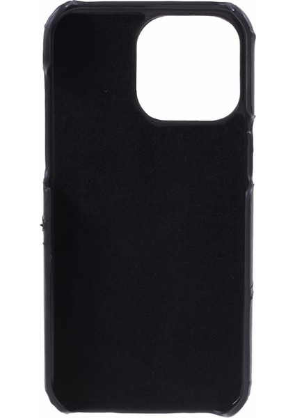 iPhone15 Pro Max Shockproof Case Pu+Pc Telefon Kapağı 2 Kart Yuvaları Önleme Önleme Telefon Kılıf (Yurt Dışından)