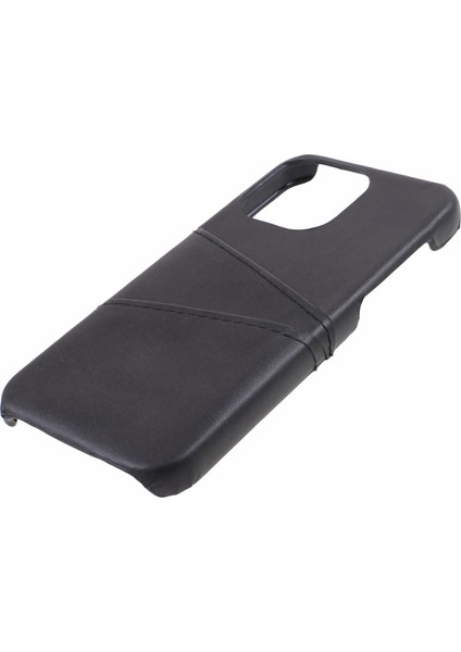 iPhone15 Pro Max Shockproof Case Pu+Pc Telefon Kapağı 2 Kart Yuvaları Önleme Önleme Telefon Kılıf (Yurt Dışından)