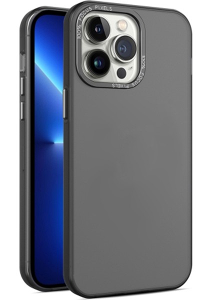 iPhone15 Yoldam Mat Pc+Tpu Telefon Kılıfı Alüminyum Alaşım Lens Çerçeve Şok Geçirmez Kapak Black (Yurt Dışından)