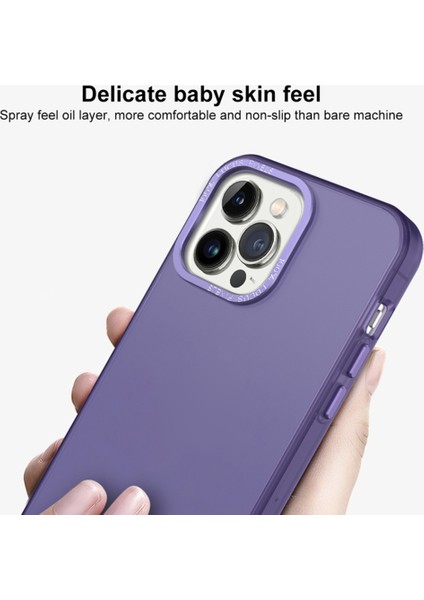 iPhone15 Yoldam Mat Pc+Tpu Telefon Kılıfı Alüminyum Alaşım Lens Çerçeve Şok Geçirmez Kapak Black (Yurt Dışından)