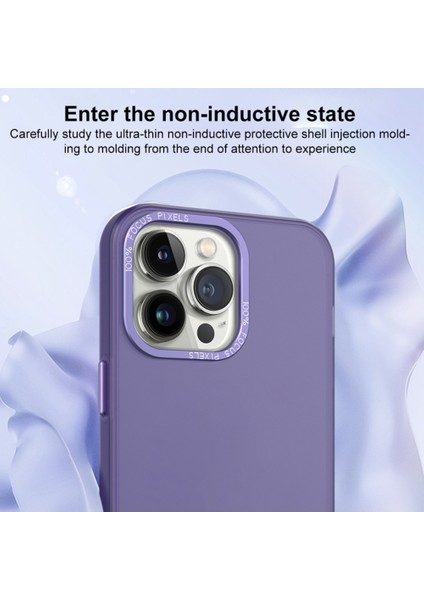 iPhone15 Yoldam Mat Pc+Tpu Telefon Kılıfı Alüminyum Alaşım Lens Çerçeve Şok Geçirmez Kapak Black (Yurt Dışından)