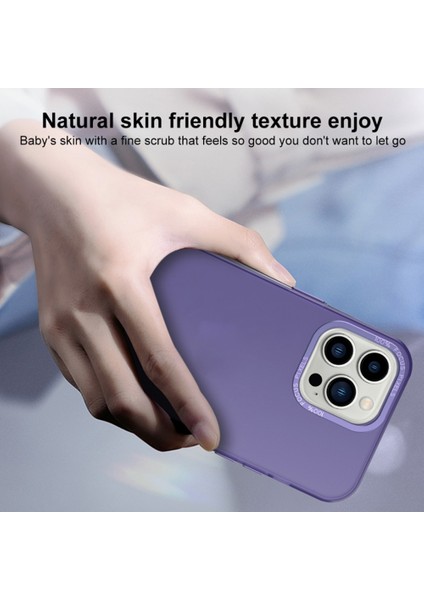 iPhone15 Yoldam Mat Pc+Tpu Telefon Kılıfı Alüminyum Alaşım Lens Çerçeve Şok Geçirmez Kapak Black (Yurt Dışından)