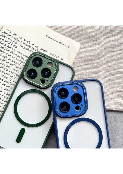 Magsafe Shockproof Tpu+Pc Ince Telefon Kapak Sapfire ile Uyumlu iPhone15 Pro Kılıfı Için (Yurt Dışından) modelleri