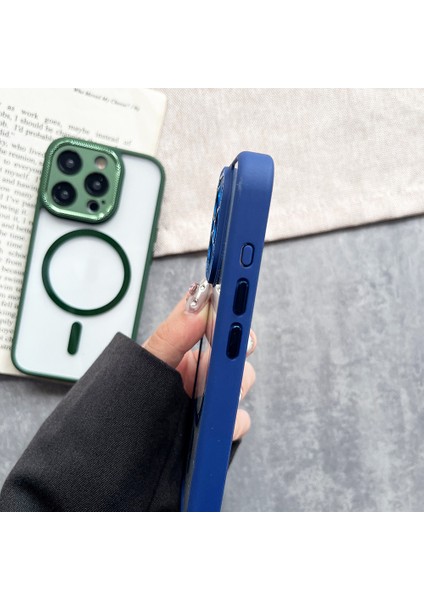 Magsafe Shockproof Tpu+Pc Ince Telefon Kapak Sapfire ile Uyumlu iPhone15 Pro Kılıfı Için (Yurt Dışından) fırsatları