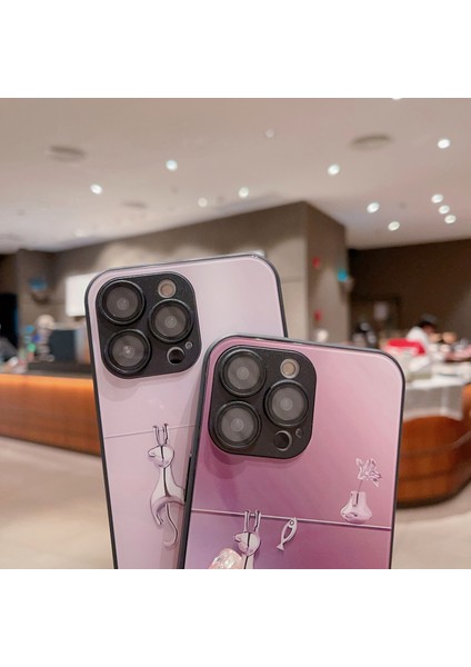 iPhone15 Pro Max Kasa Elektrodenatlı Kedi Balık Arka Kabuk Temperli Cam+Tpu Telefon Kapak-Pembe (Yurt Dışından) indirimleri