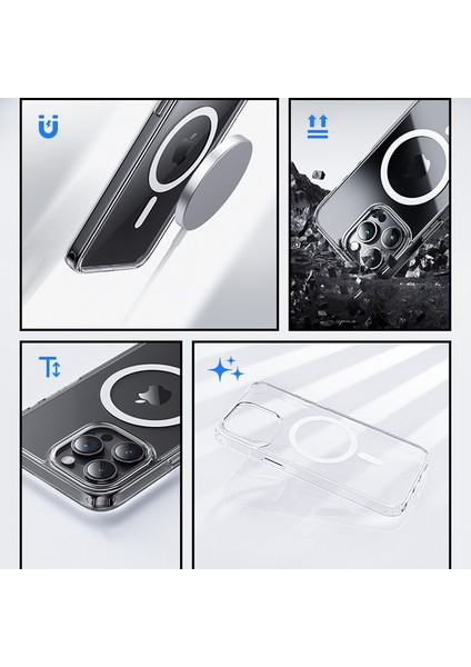 iPhone15 Pro Magnetic Telefon Kılıfı Şok Geçirmez Tpu+Pc Kabuğu Magsafe-Tövbe ile Uyumlu (Yurt Dışından) modelleri