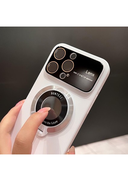 iPhone15 Pro Logo Için Kickstand Telefon Kapağını Görüntüleyin Magsafe Sabit Pc ile Uyumlu Lens Film-Black ile (Yurt Dışından) fiyatları