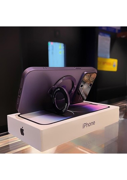 iPhone15 Pro Logo Için Kickstand Telefon Kapağını Görüntüleyin Magsafe Sabit Pc ile Uyumlu Lens Film-Black ile (Yurt Dışından) fırsatları
