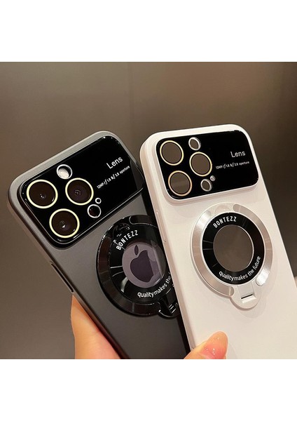 iPhone15 Pro Logo Için Kickstand Telefon Kapağını Görüntüleyin Magsafe Sabit Pc ile Uyumlu Lens Film-Black ile (Yurt Dışından) indirimleri