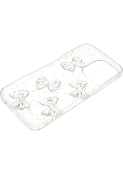 iPhone15 Pro-Drop Anti-Drop Epoksi Tpu Telefon Kılıfı Bowknot Tasarımı Temiz Koruyucu Kapak (Yurt Dışından) indirimleri