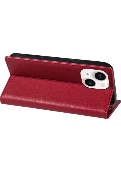 iPhone15 Plus Artı Pu Deri Kılıf Stand Kartı Sahibi Telefon Kapak-Kırmızı (Yurt Dışından) fiyatları