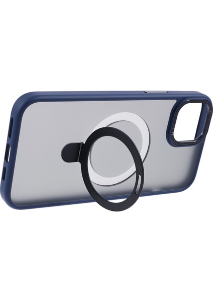 Pc+Tpu Kickstand Case Için iPhone15 Plus Için Matsafe Mat Telefon Kapak Sapfire ile Uyumlu Kılıf (Yurt Dışından)