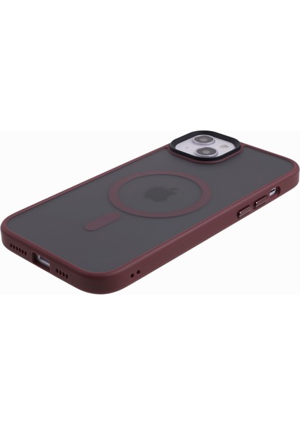 iPhone15 Plus Için Cilt Dokunuşu Mat Telefon Kapağı Artı Anti-Damla Tpu+Akrilik Telefon Kasası Magsafe-Red ile Uyumlu (Yurt Dışından)