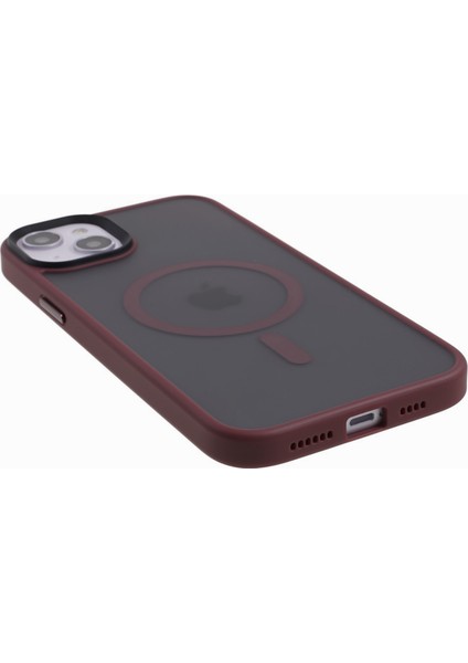 iPhone15 Plus Için Cilt Dokunuşu Mat Telefon Kapağı Artı Anti-Damla Tpu+Akrilik Telefon Kasası Magsafe-Red ile Uyumlu (Yurt Dışından)