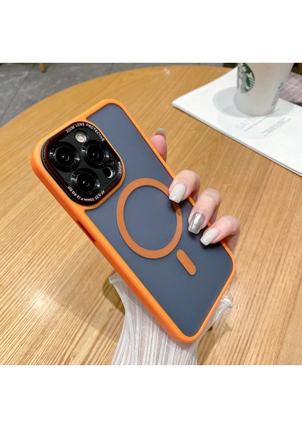 iPhone15 Pro Max Case Için Magsafe Anti-Cratch Tpu+Pc Telefon Geri Kapak-Turun (Yurt Dışından)