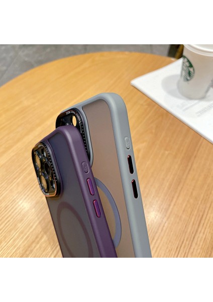 iPhone15 Pro Max Case Için Magsafe Anti-Cratch Tpu+Pc Telefon Geri Kapak-Turun (Yurt Dışından)