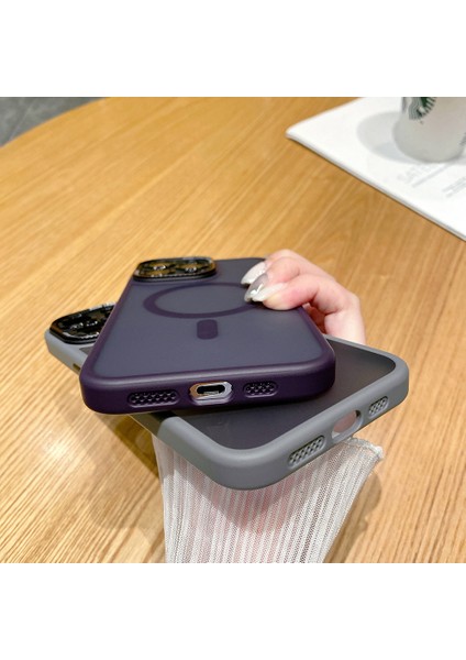 iPhone15 Pro Max Case Için Magsafe Anti-Cratch Tpu+Pc Telefon Geri Kapak-Turun (Yurt Dışından)