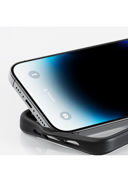 iPhone15 Pro Case Tpu+Pc Kırpma Dayanıklı Şeffaf Panel Telefon Geri Kapak Black (Yurt Dışından)