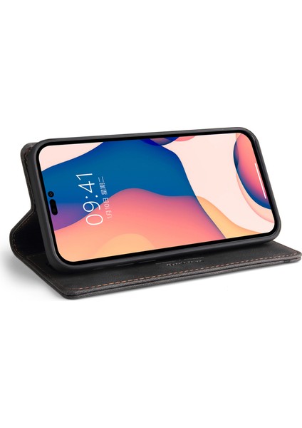 iPhone15 Pro Max Tuş Duygu Telefon Kılıfı Rfıd Blowantıng Pu Deri Stand Cüzdan Kapak Black (Yurt Dışından) fiyatları