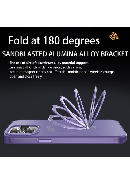 iPhone15 Pro Soft Tpu+Pc Telefon Kılıfı Magsafe ile Uyumlu Kickstand Telefon Kapak Sapfire (Yurt Dışından)