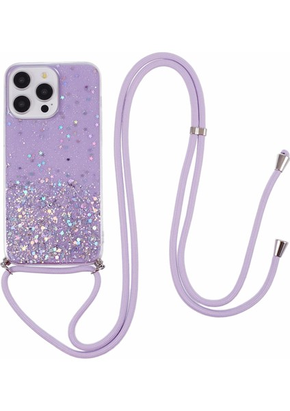 iPhone15 Pro Max Case Shockproof Telefon Shell Glitter Epoxy Tpu Kapak Kradard-Mor ile (Yurt Dışından)