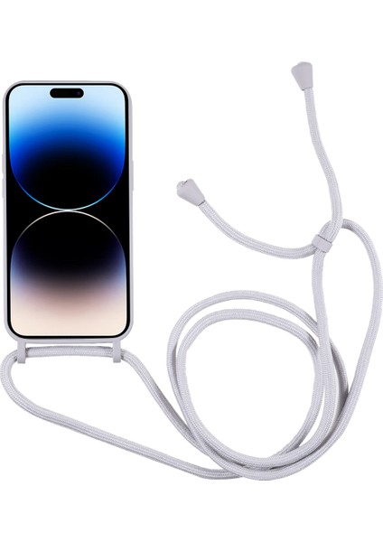 iPhone15 Pro Sıvı Silikon Kart Yuvası Için Strap-Grey ile Anti Scratch Koruma Telefon Kılıfı (Yurt Dışından)