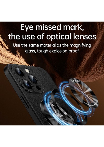 iPhone15 Pro Magnicy Cover Microfiber Deri+Tpu Koruma Telefon Kılıfı Kara (Yurt Dışından) fiyatları